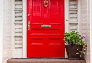 beautiful red front door