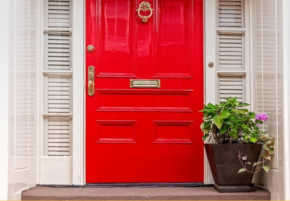 beautiful red front door